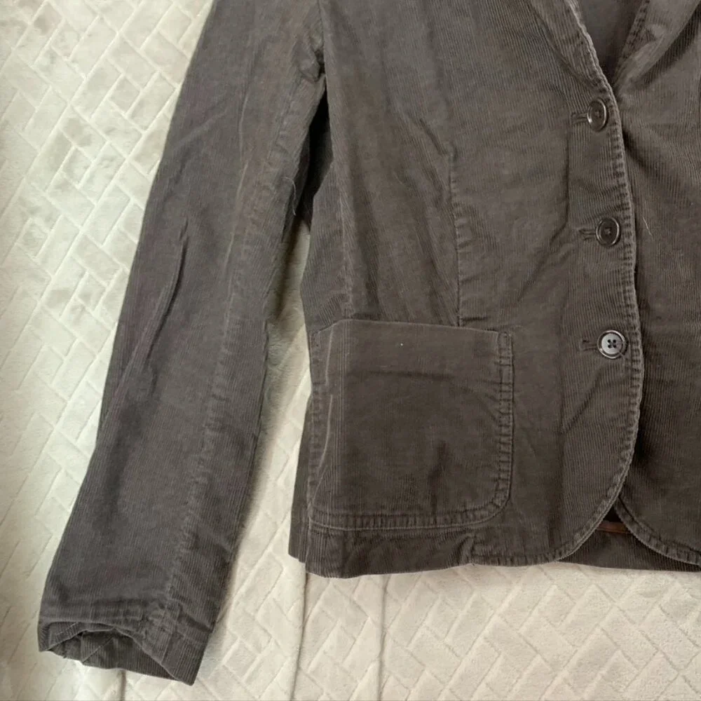 J Crew Womens 6 Corduroy Blazer Jacket Dark Brown Button Front 100% Cotton - Picture 3 of 15